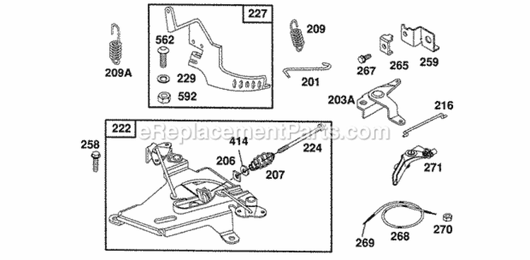 Control AssembliesOil Fill Diagram and Parts List for  Briggs and Stratton Engine